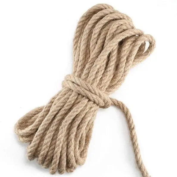 10M Natural Jute Rope Twine Rope Hemp Twisted Cord Macrame String DIY Craft Handmade Decoration Pet Scratching 4mm-12mm