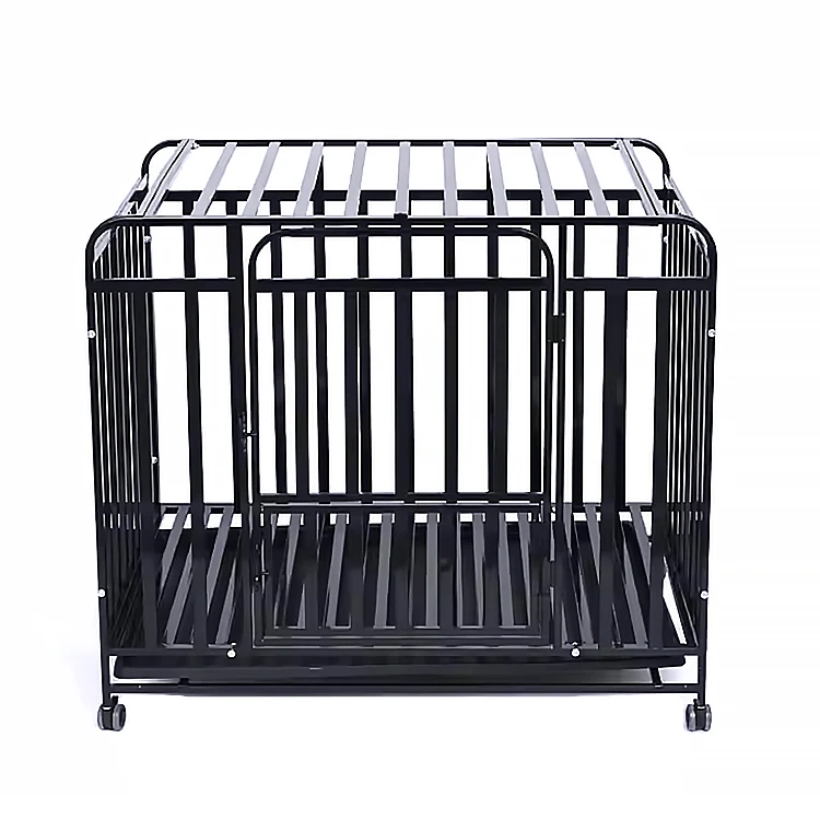 

Custom Pet House Heavy Duty Dog Cage Double Door Dog Kennel Square Iron Tube Dog Crate
