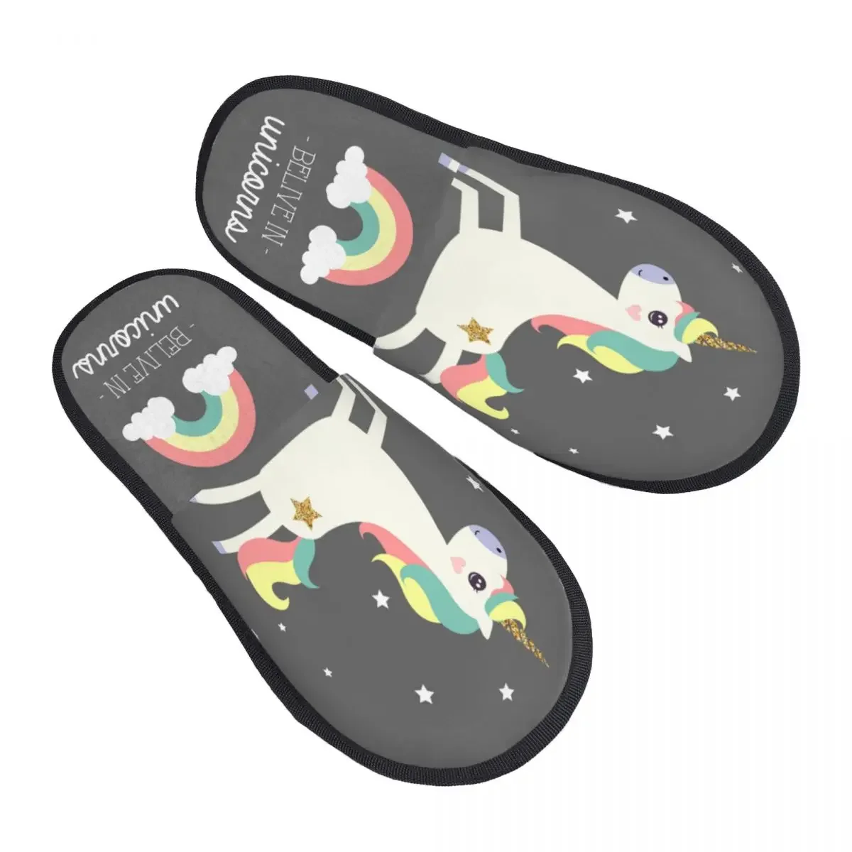 Winter Slipper Woman Man Fluffy Warm Slippers Birthday Unicorn House Slippers Shoes