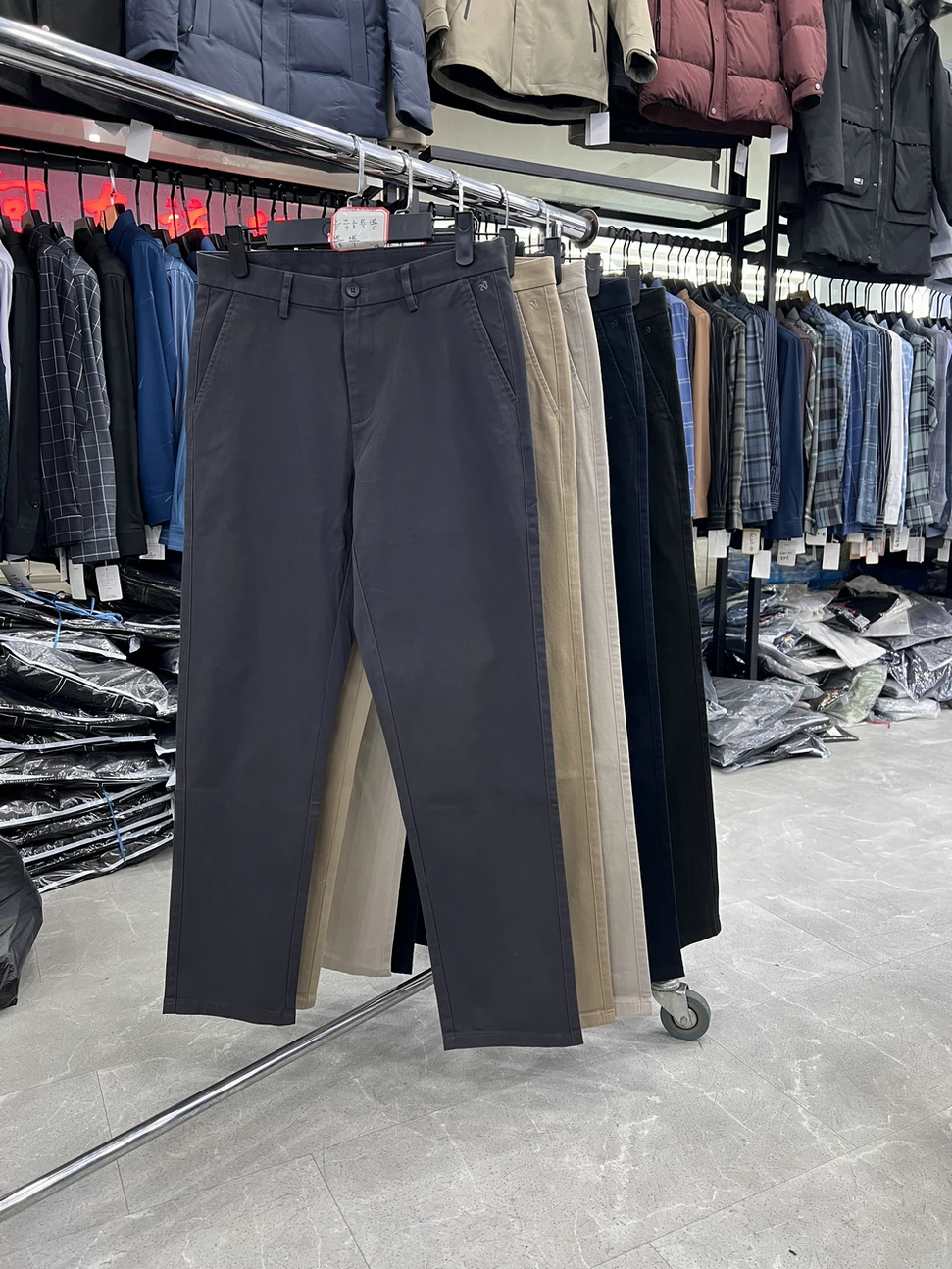 

Business Casual Cotton Stretch Khaki Straight Leg Men's Long Pants Spring Autumn Commuting Comfortable Breathable Shorts