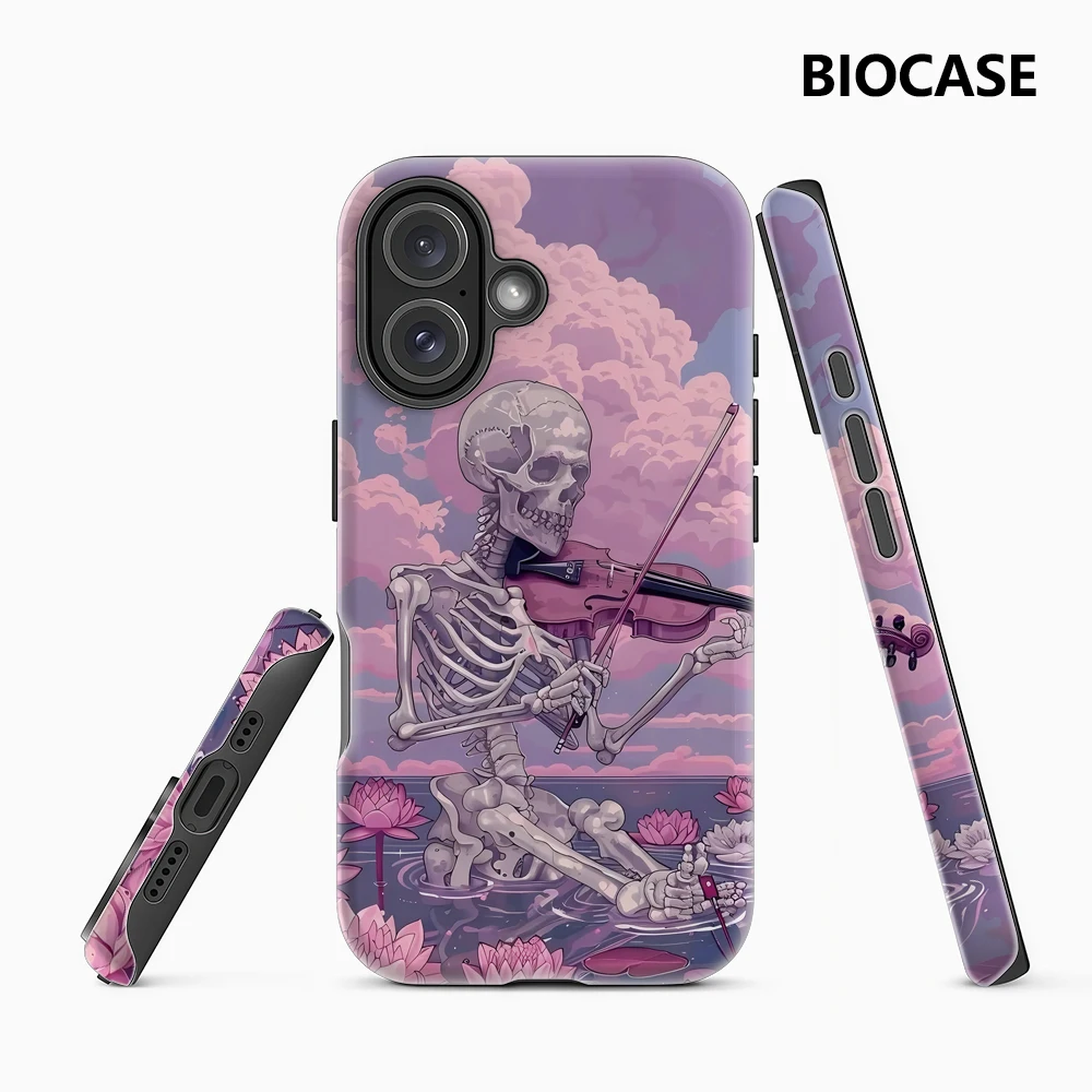 Skelett-Violinist IPhone 17 Must-Haves Handyhülle für IPhone 17 16 15 14 13 12 11 Pro Max Plus Doppelschichtige Rückseite