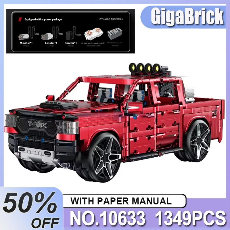 

Высококачественные GULY В НАЛИЧИИ 10633, уникальные технические строительные блоки, модель пикапа, кирпичи, сборка игрушек, рождественские подарки для детей