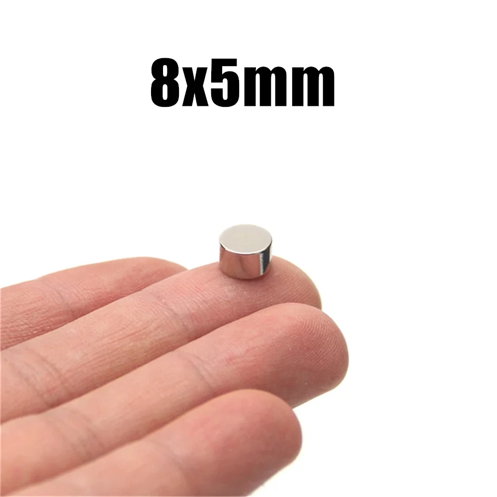 Small Round Magnets 8x5mm NdFeB Neodymium Powerful Disc Imanes 10/20/50/100pcs Powerful Magnets for DIY Craft Office Kitchen Fix