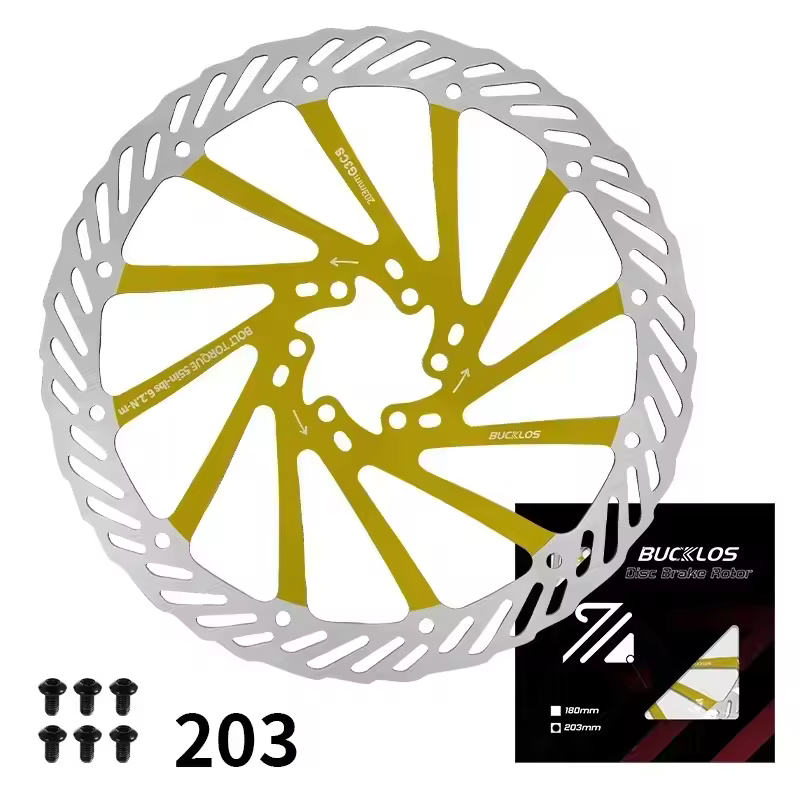 BUCKLOS Ultralight MTB Bike Hydraulic Disc Brake Rotor 160/180/203mm Mountain Road Racing Bicycle Brake Disc with 6 Free Bolts - Image 13