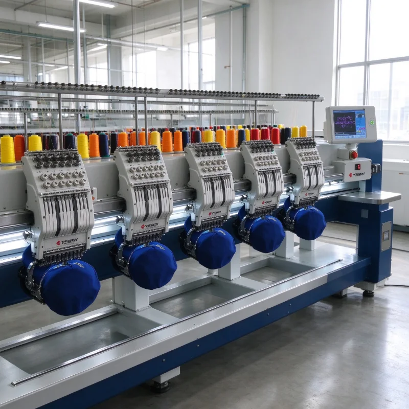 Customized Heavy Duty Embroidery Machine Computerized Multi Needle Garment Flat Embroidery Machinery for Large Workshop