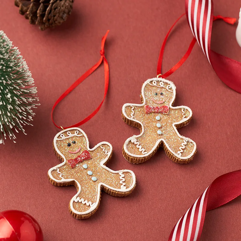 

Christmas ornaments Christmas tree decoration card gingerbread man pendant door hanging resin handicraft decoration ornaments or