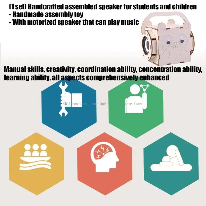 Houten DIY-luidspreker Wetenschapsexperimentproject voor educatief STEM-speelgoed voor kinderen