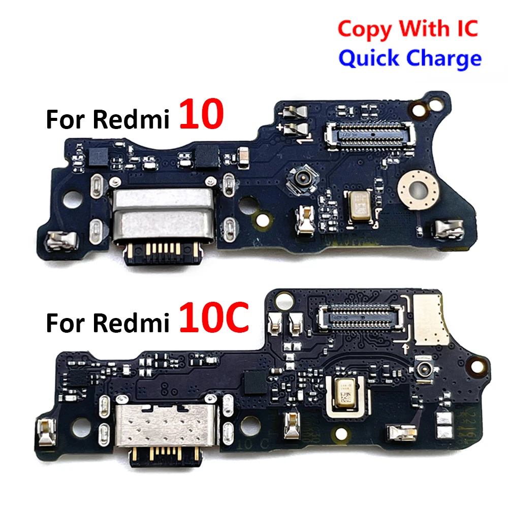 USB Charging Port Board Flex Cable Connector Parts For Xiaomi Poco C40 / Redmi 10 10C 10A Prime Microphone