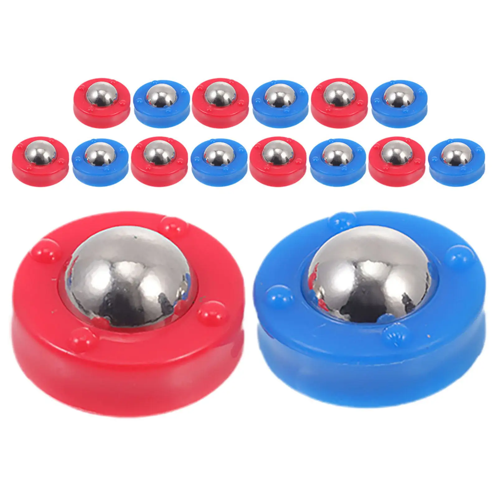 30Pcs Red Blue Shuffleboard Pucks for Tabletop Shuffleboard Equipment Mini Sliding Rollers Curling Game Accessories Family Party
