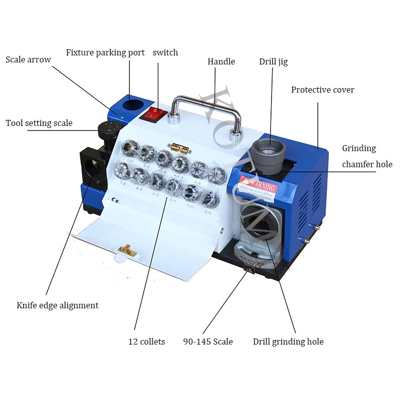 Portable Drill Bit Grinding Machine Automatic High-Precision Integrated Drill Bit Sharpener Drill Bit Grinder Tools