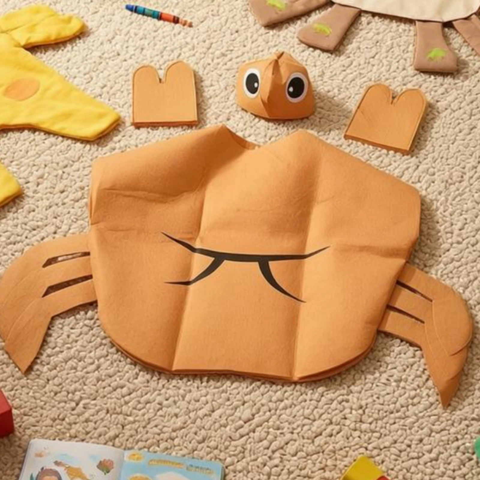 Slip-on Crab Costume Claw-Shaped Crab Dress-up Costume Children's Wear Comfortable Cosplay for Stage