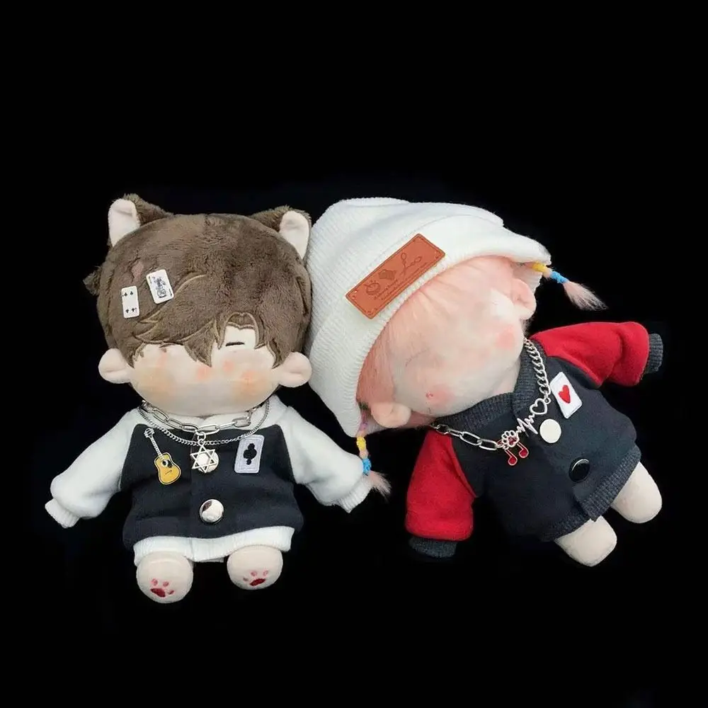 

20cm Doll Clothes Embroidery Jackets Baseball Uniform Cotton Stuffed Dolls Changing Dressing Game Playing House Toy Accessories