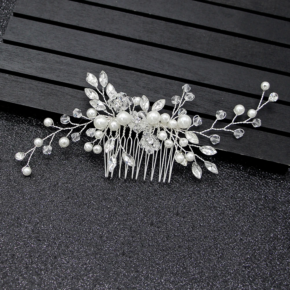 

Pearl Crystal Bridal Hair Comb Elegant Wedding Hair Accessories for Bride Bridesmaid Party Headpiece Comb for Bridal
