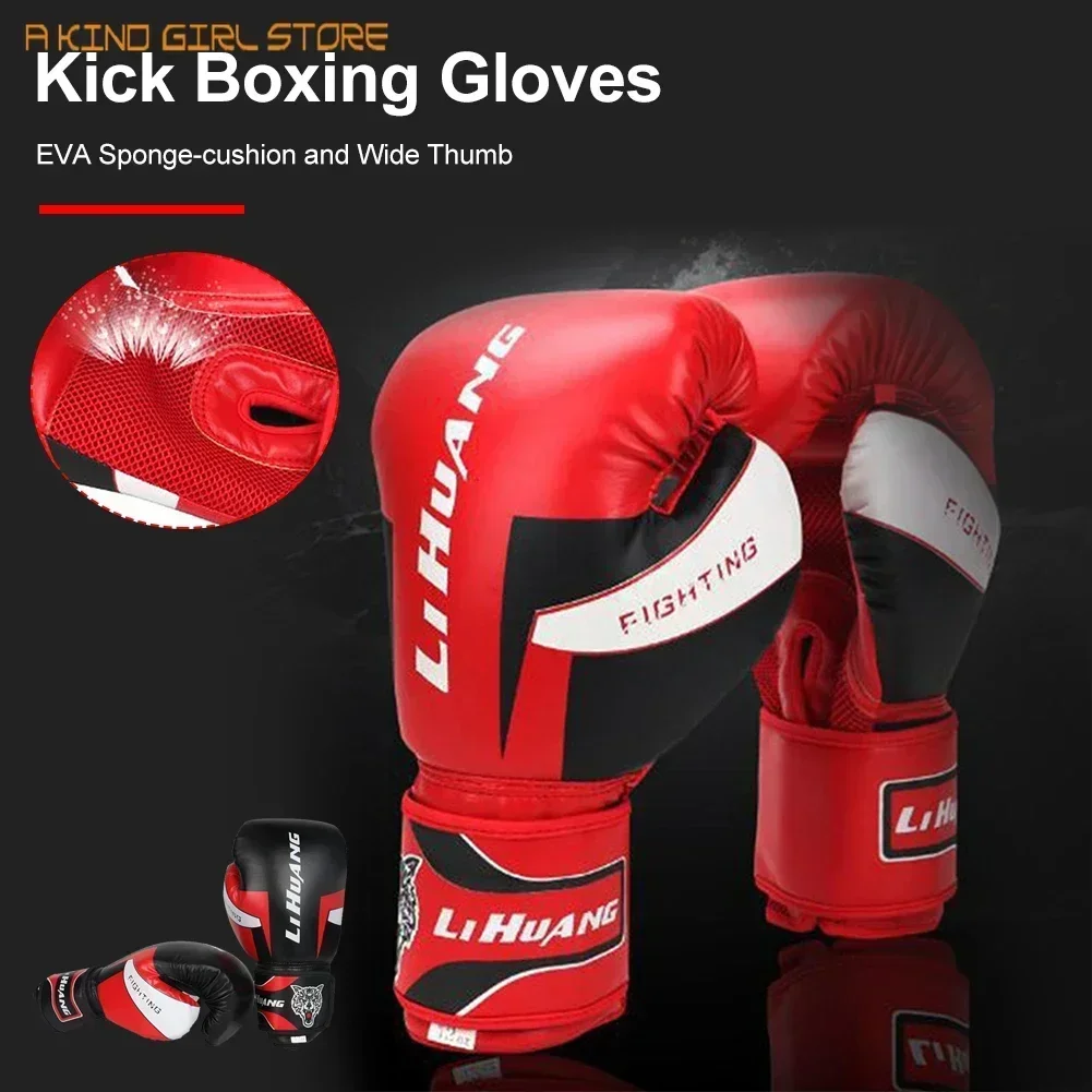 Kick Boxing Gloves for Men Women PU Karate Muay Thai Guantes De Boxeo Free Fight Sanda Training Adults Kids Equipment