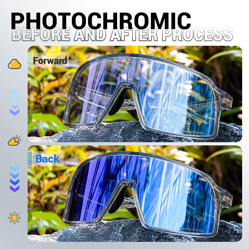SCVCN Cycling Photochromic Eyewear UV400 Protection Outdoor Sports Glasses Men Women Outdoor Hiking Riding Fishing Glasses