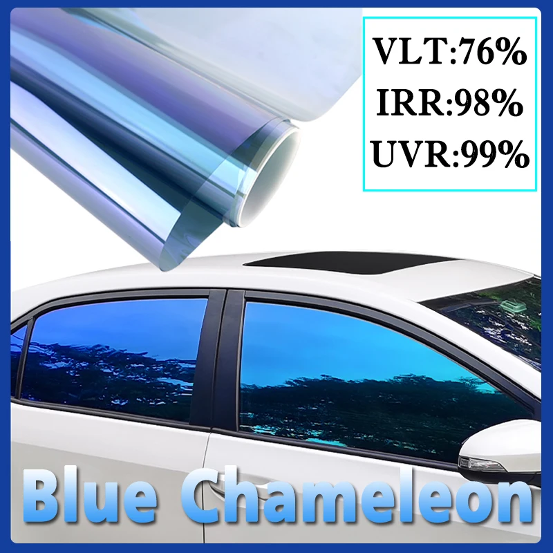 

1/2/3 Meters Blue Chameleon Window Solar Tint Film 60%VLT UV Proof PET Car/house Window Film Auto Glass Sticker IR Rejection