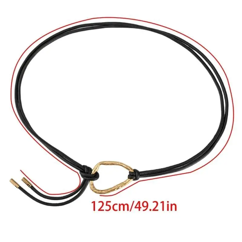 A52E Stylowa talia Cincher Prosty krawat Złote klamry Paliw do swobodnego cosplay