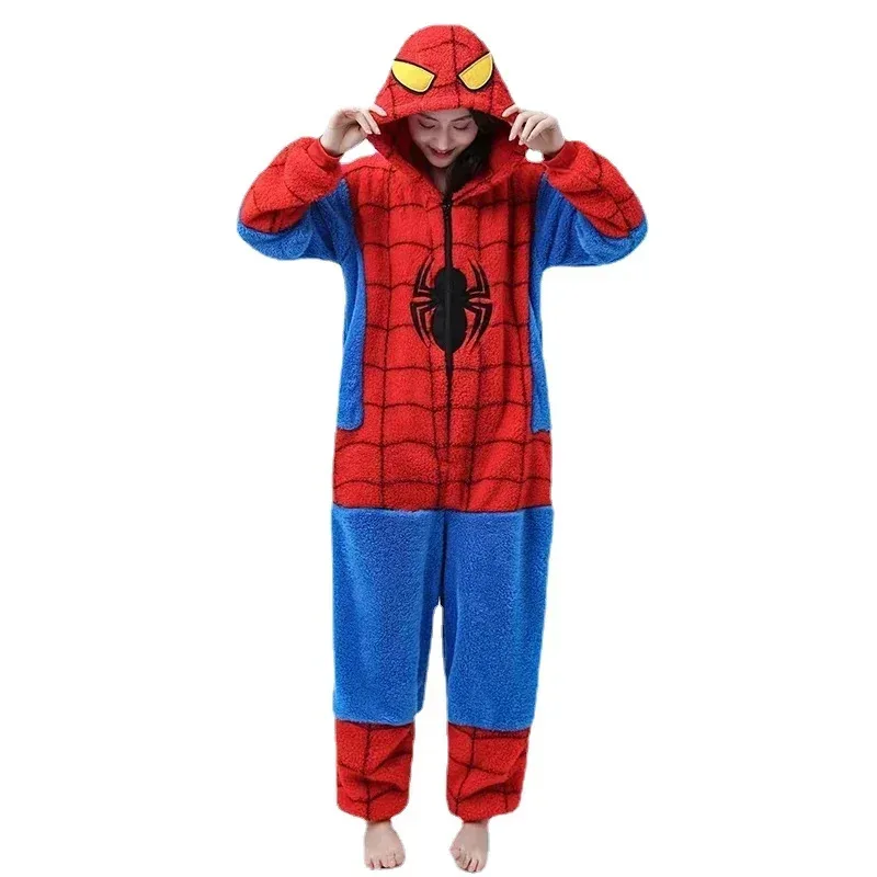 

MINISO Spider Man Costume Pajamas Adult Spiderman Onesies Kigurumi Cosplay Nightgown Home Flanne Sleepwear Jumpsuit for Adult