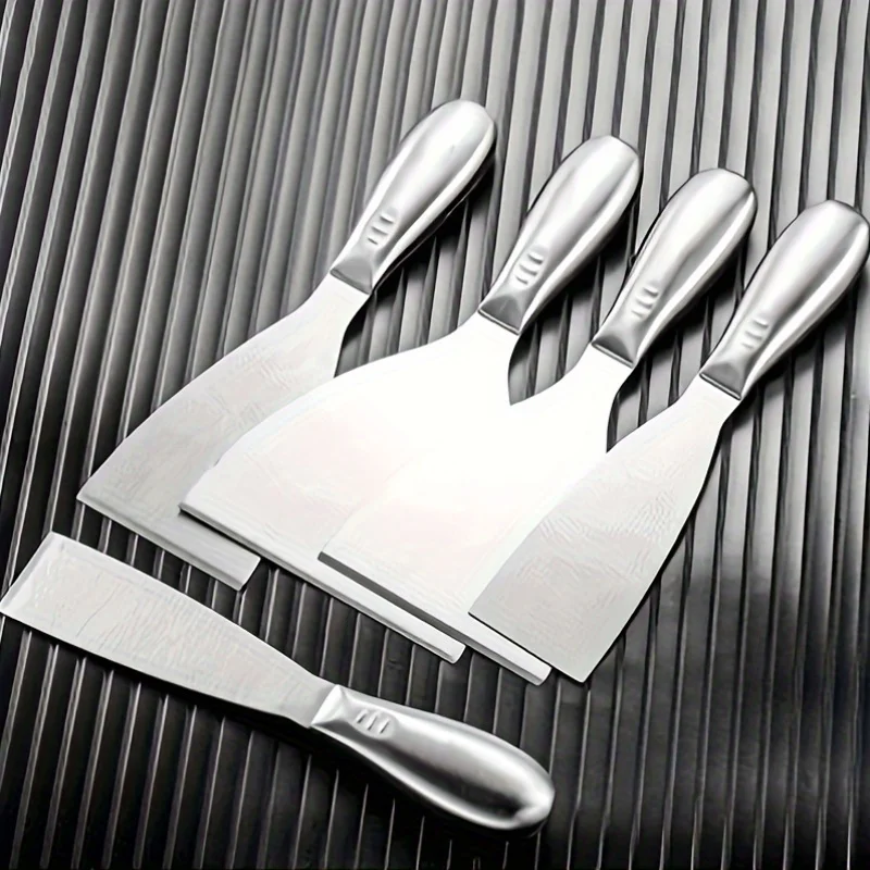 ‌3pc Stainless Steel Scraper Set - Heavy Duty Wall Putty Knife, Multi-Blade Paint/Paste Remover & Cutting Tool Kit