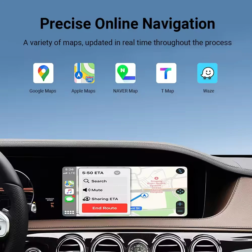 메르세데스 벤츠 S-클래스 W222 W217 NTG5.0 2014-2018용 무선 카플레이 안드로이드 오토 미러링 에어플레이 기능 포함