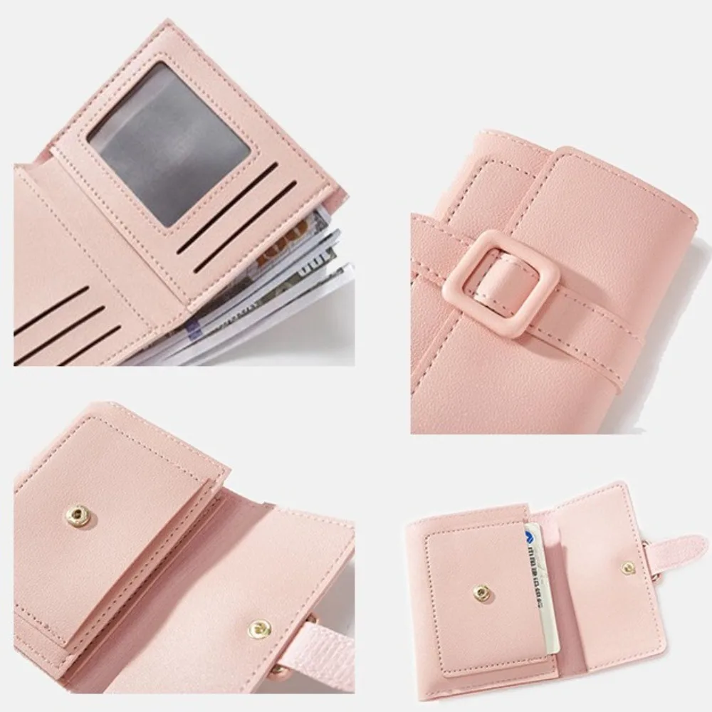 Cute PVC Card Bag Causal Candy Color Trifold Wallet Sweet Multi-card Slot Card Holder Travel