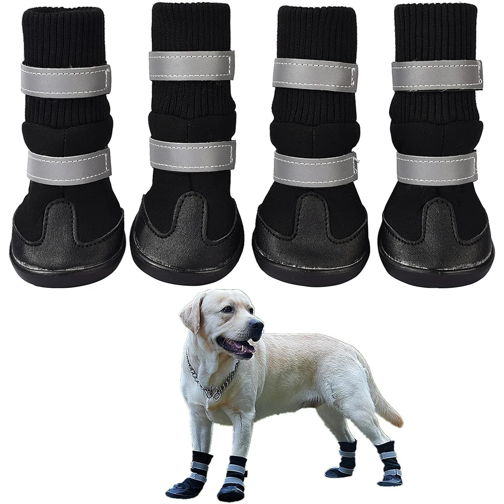 

Shoes For Large Dogs, For Winter Snowy Day, Summer Hot Pavement, Waterproof in Rainy Weather, Outdoor Walking, Indoor Hardfloors