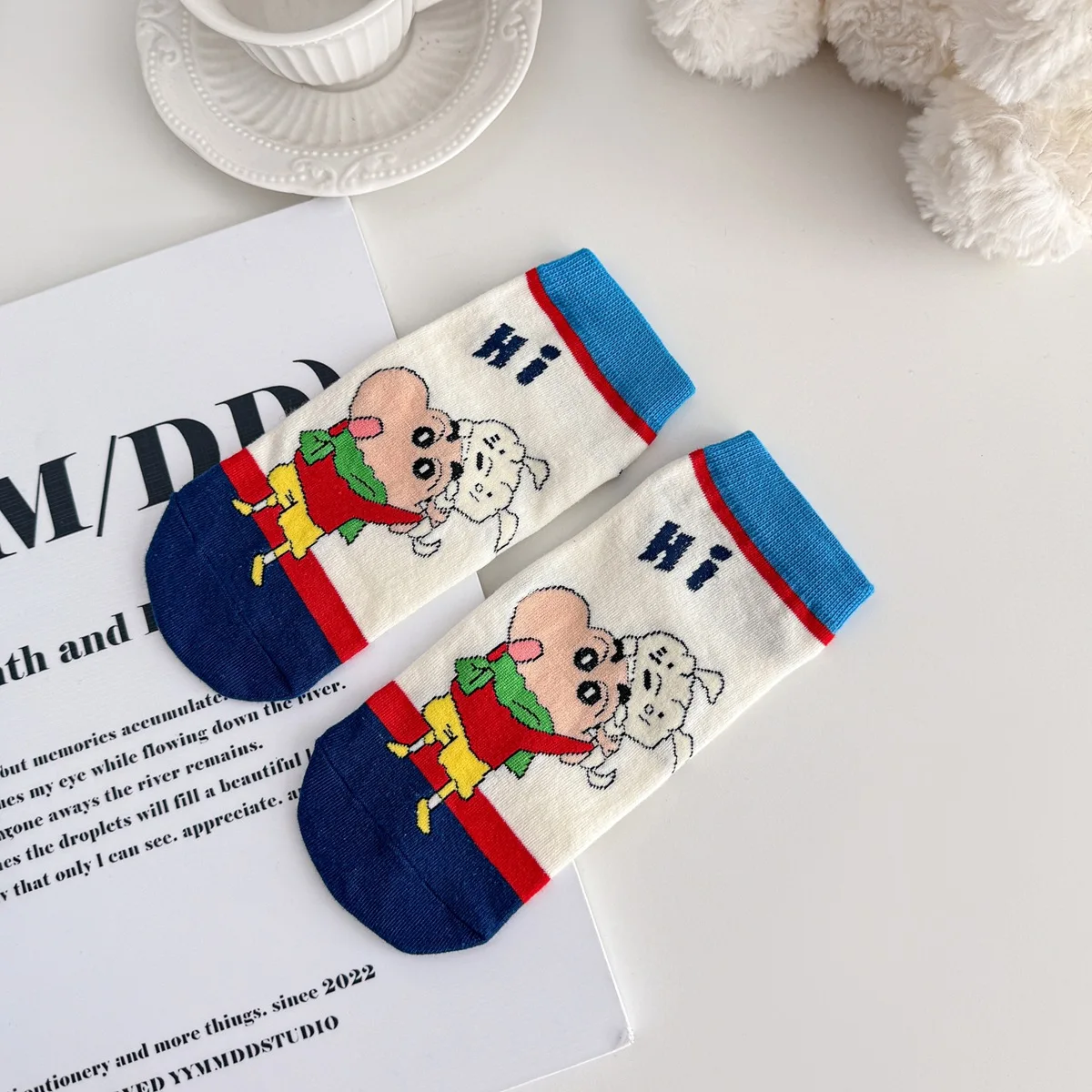 1/5PCS voor Crayon Shin-chan Sokken Anime Lente Zomer Ademende Korte Sokken Mode Casual Tieners Meisje Enkel