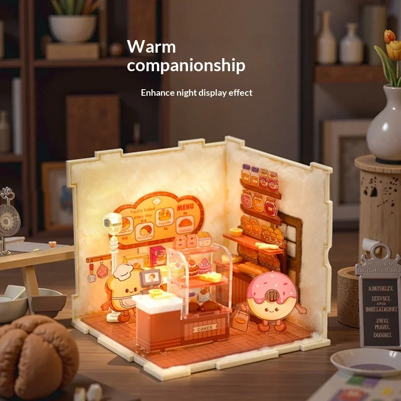 Maison de scène DIY 2 en 1, blocs de construction en peluche, modèle de puzzle à assembler, jouet éducatif modulaire à combinaison libre, coffret cadeau pour enfants