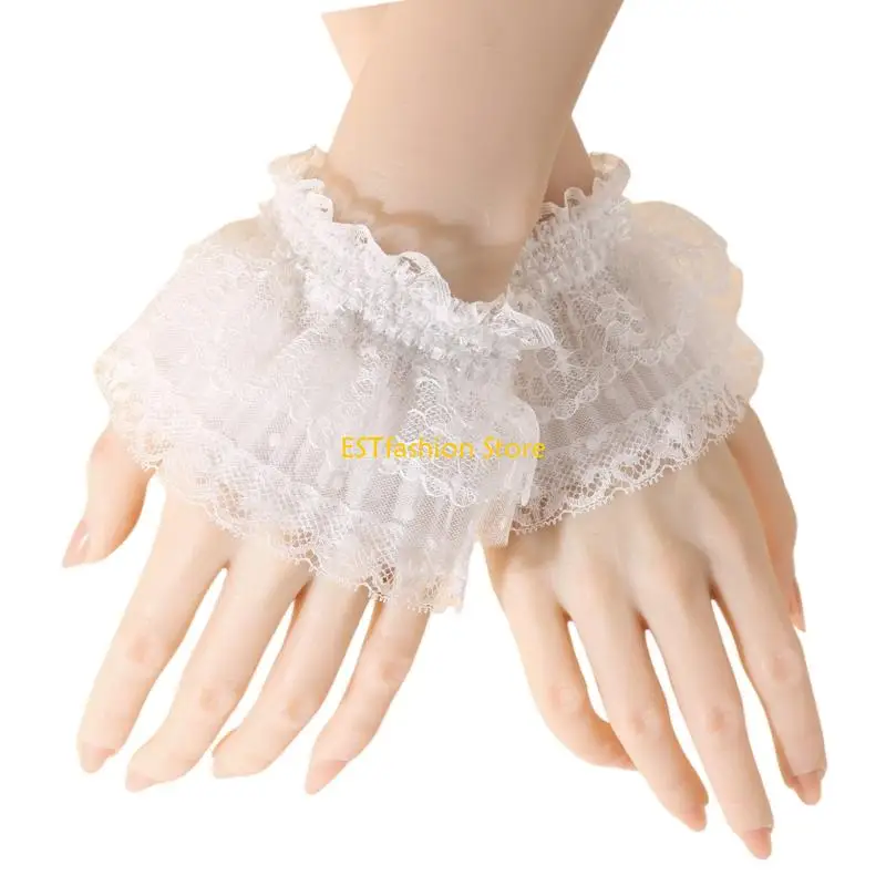 y5gc-maniche-da-polso-in-pizzo-traspirante-vestibilita-elasticizzata-balze-comode-per-esercizi-all'aperto-uso-quotidiano-bianco