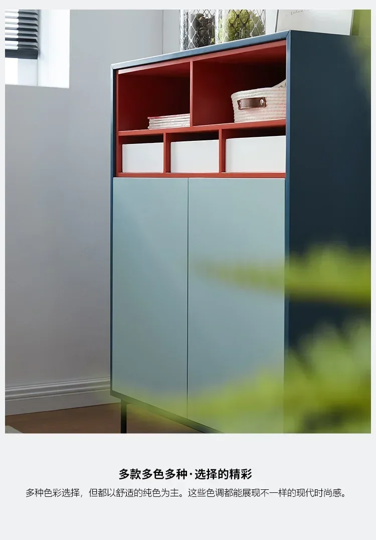 Italian minimalist solid wood dining side cabinet, living room storage cabinet, wall side cabinet