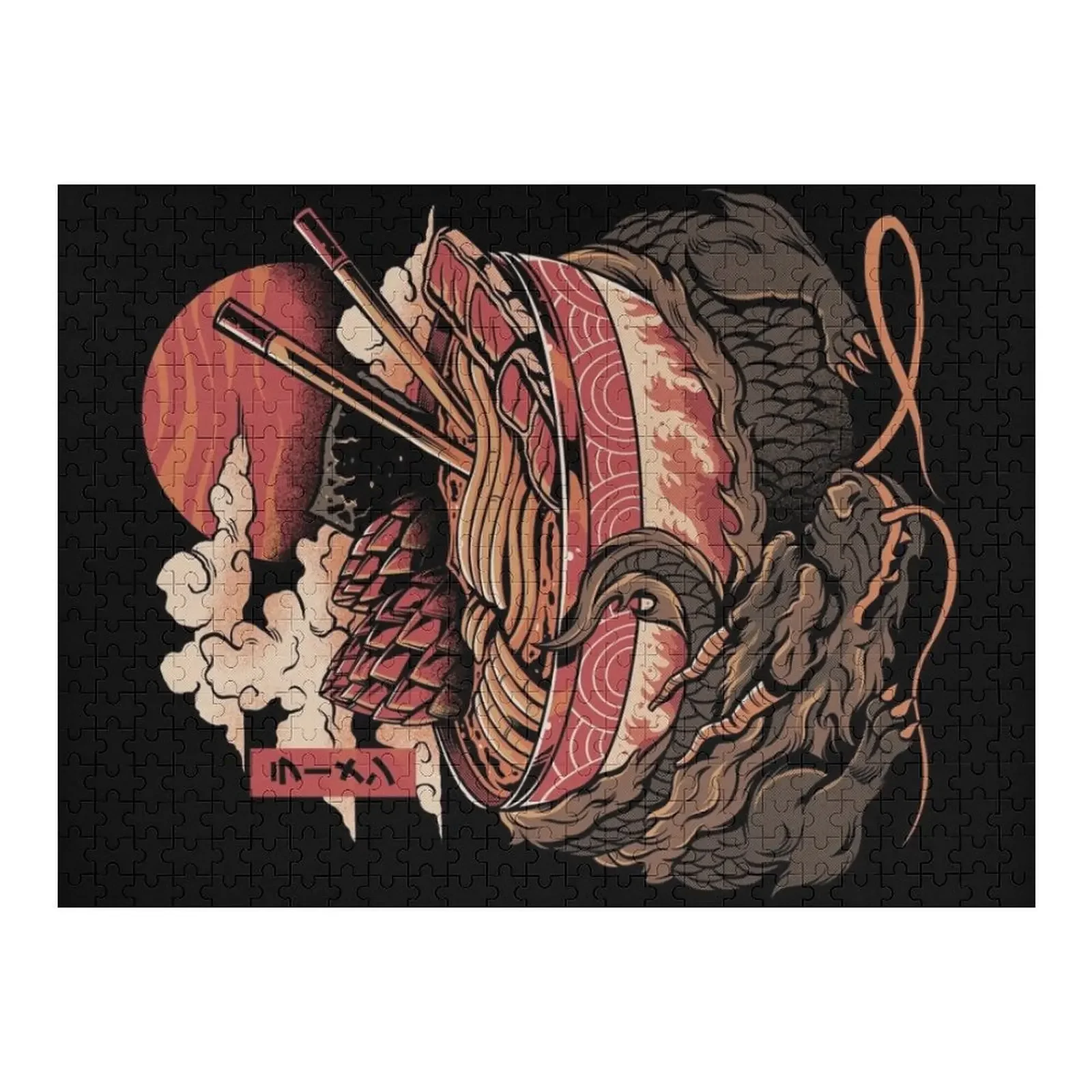 Dragon's Ramen Jigsaw Puzzle Animali in legno Alfândega con foto Pezzi di puzzle Gioco per adulti Puzzle per bambini