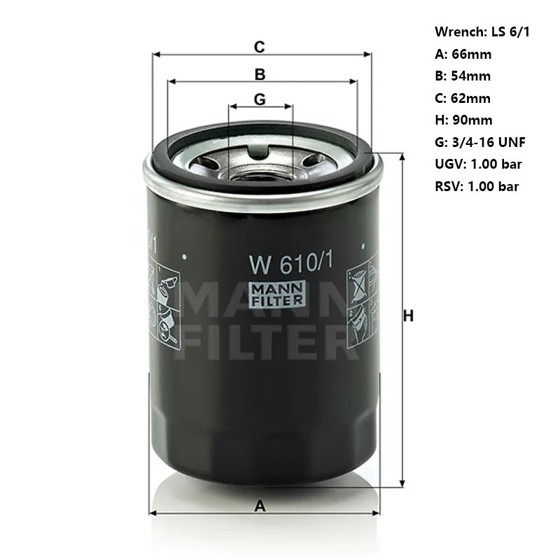 MANNFILTER W610/1 Oil Filter Fits GEELY BO YUE SUZUKI Kizashi Jimny Grand Vitara Swift IV (FZ/NZ) Z149091503004 16510-83012