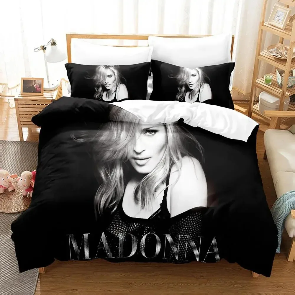 3PCS Single-sided Printed Bedding Set ,Comforter Madonna Duvet Bedding Cover Pillows Comfortable Bedspreads Queen Bedding Set