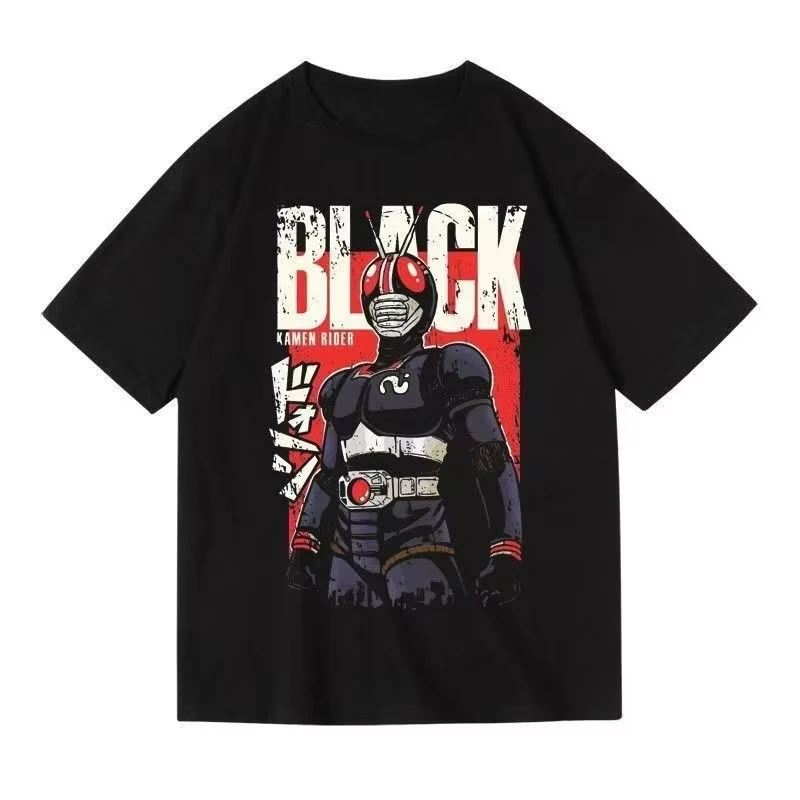 Camiseta de Verano 2026 con Estampado de Kamen Rider Black, Manga Corta, para Hombre y Mujer, Estilo Urbano, Suave