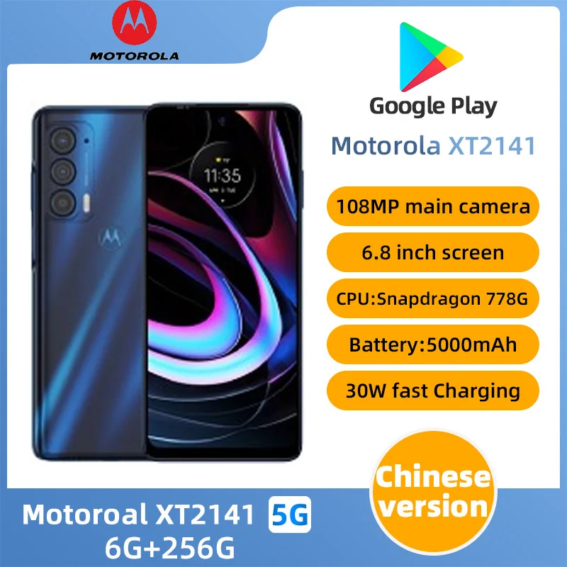 Motorola Moto Edge 2021 XT2141 5g SmartPhone Snapdragon 778g 6.8 inch Screen 5000mAh 108MP Camera Original Used Phone