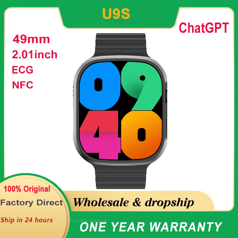 Microwear U9S Smart Watch ChatGPT Bluetooth Call Motion Game NFC ECG GPS Route Tracking Sport Smart Watch Men Women