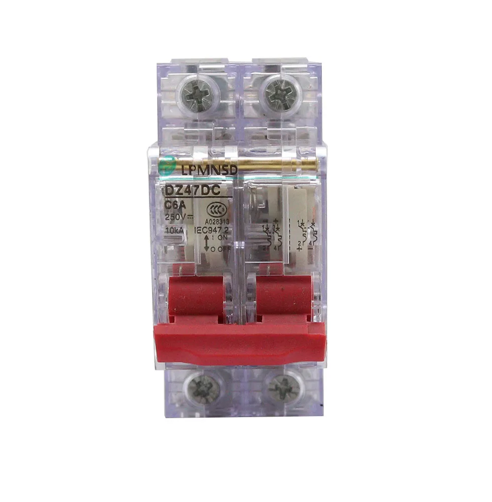 Transparent DC Circuit Breaker DCMCB For Battery PV Solar Protector DZ47DC Positive Negative Switch Isolator