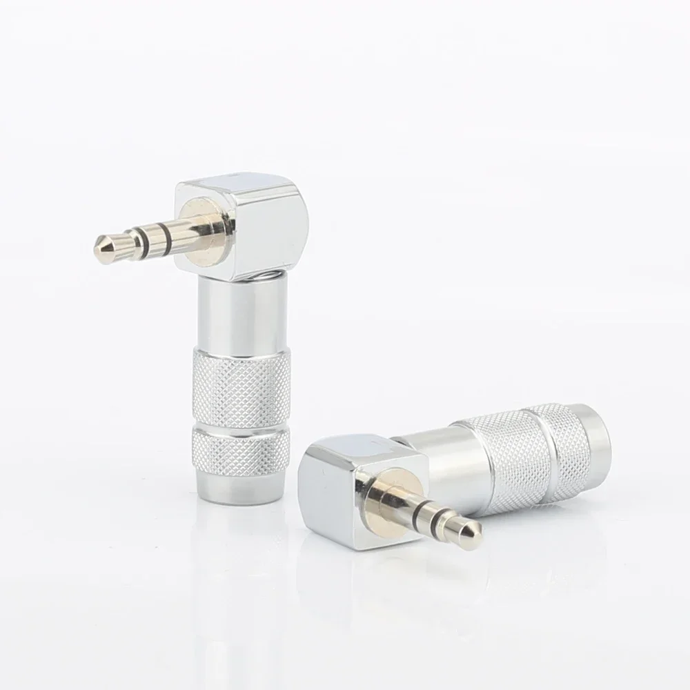 جودة عالية Audiocrast HP006 3.5mm الزاوية اليمنى بزاوية مقبس استريو التوصيل كابل الصوت محول لحام المحطة #2