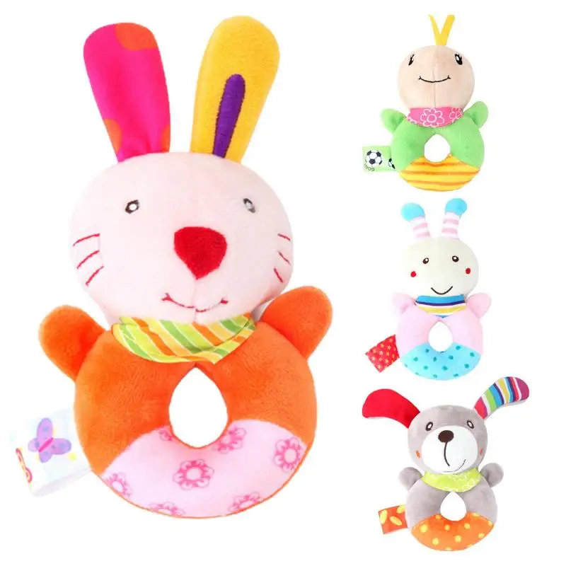 

Baby Rattle Toys Grab And Spin Cartoon Animal STEM Montessori Early Educational Preschool Learning Toys For Newborn Gift