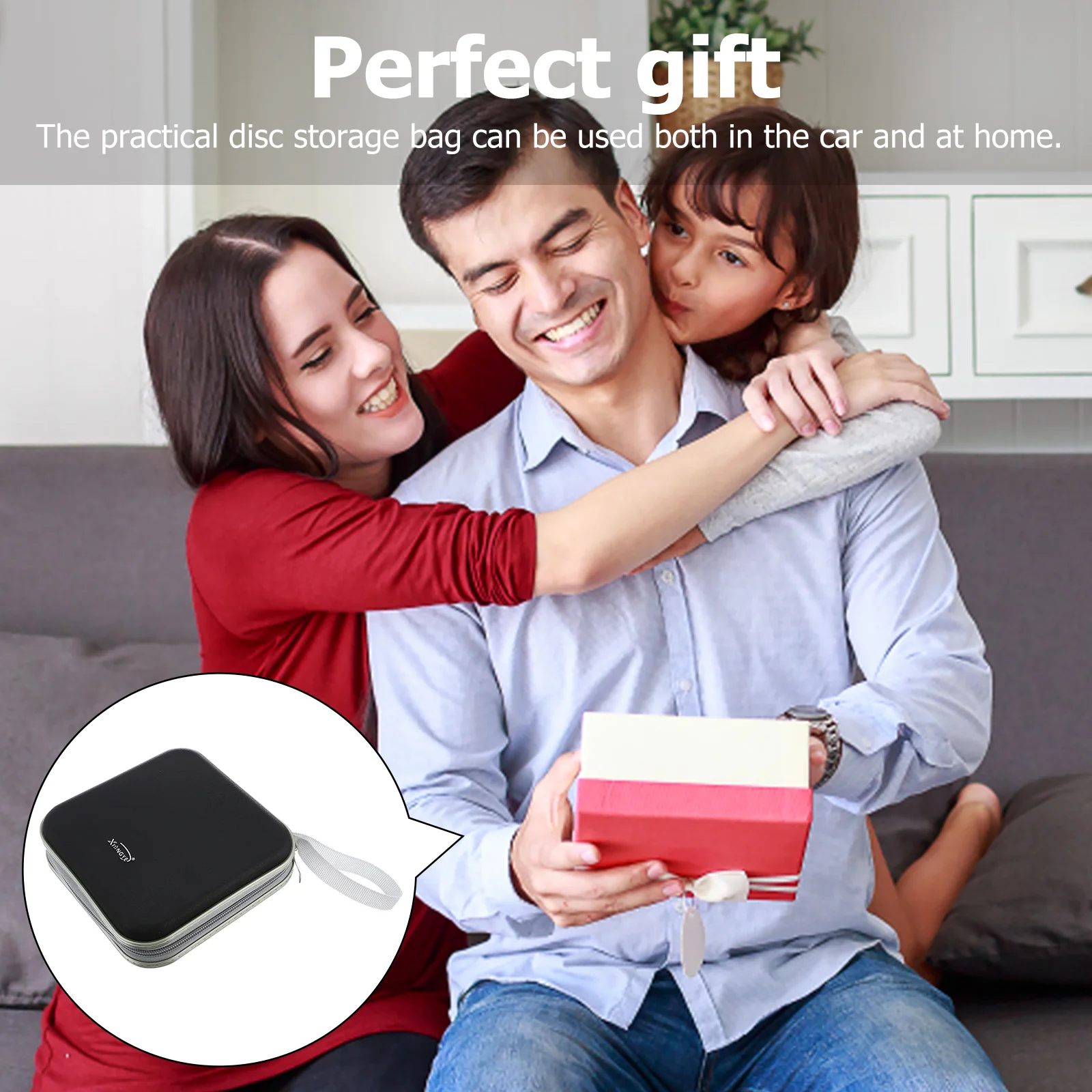 40 Capacity CD Storage Bag Disc Case DVD Pouch Protector Large Box 165X155cm Holder Car Black