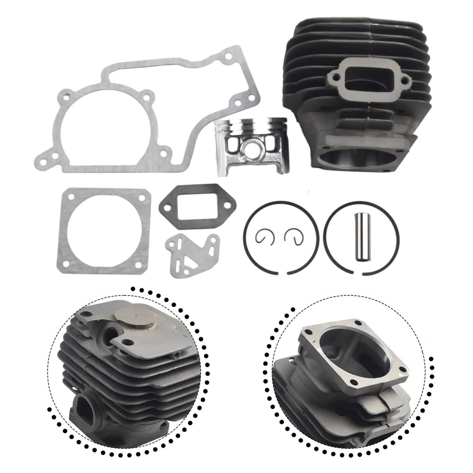 High Quality Cylinder Piston Kit Parts Chainsaw Garden Gaskets Head Outdoor Power equipment Yard 52mm Accessories