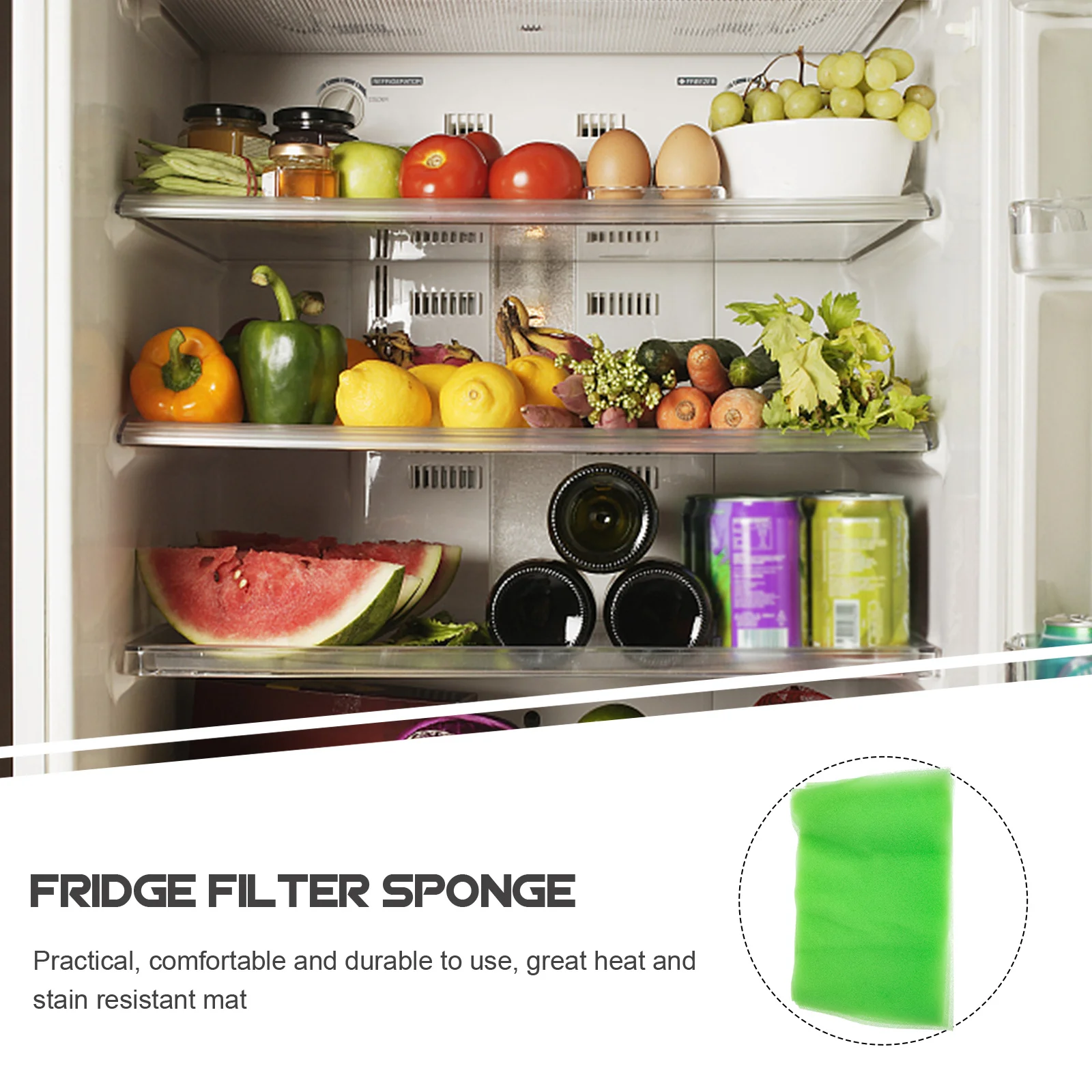 

10Pcs Anti Mold Filter Sponge Premium Durable Fridge Mat Absorbent Stain Resistant Kitchen Accessories Fridge Sponge Mat