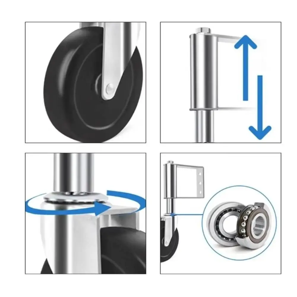 With Brake Universal Wheel Suppress Vibration Spring Loaded 360° Rotate Gate Wheels 220LBS Capacity Built-in Double Ball