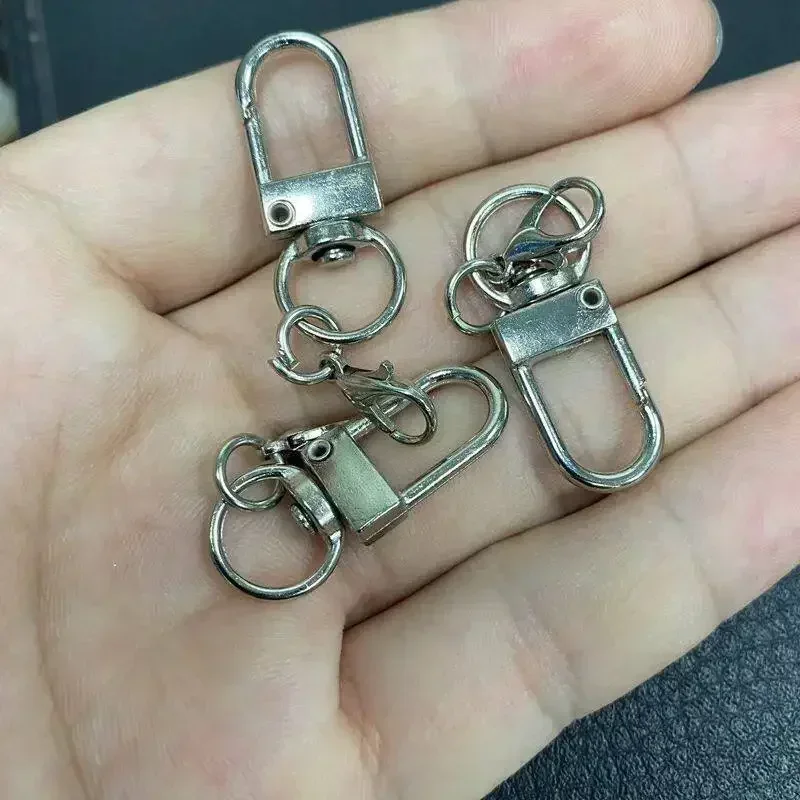 10/100 Stück Karabinerhaken mit Federverschluss, Schlüsselanhänger mit Ketten, Schlüsselringe für DIY-Schmuckherstellung, Karabinerhaken, Schlüsselringe, Taschenverschlüsse – Detail 6