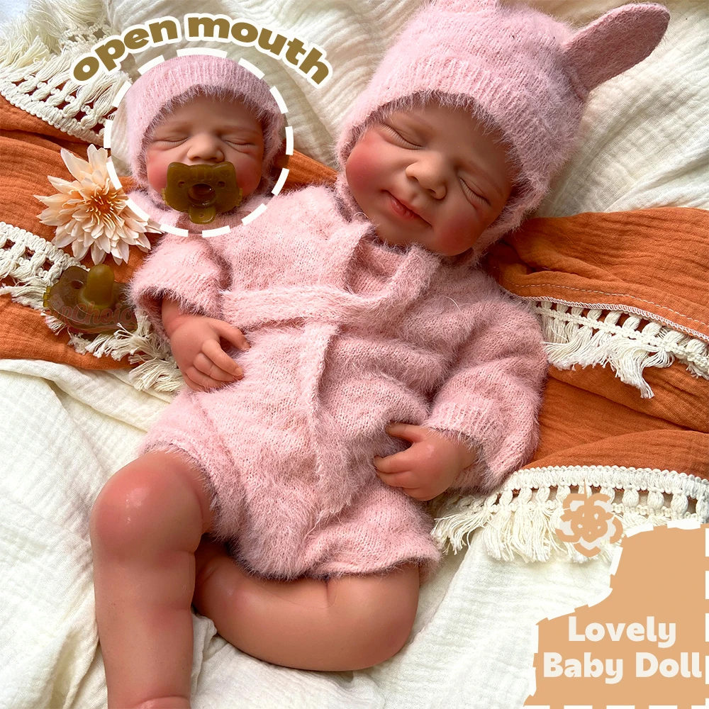 

Full Silicone Reborn Baby 50cm Sleeping Lifelike Skin Details Handmade 1:1 Weight Real Touch Washable Photography Props Doll