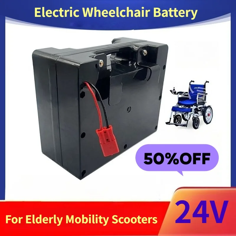 

24V Electric Wheelchair Lithium Battery Pack Universal for Elderly Mobility Scooters with Charger