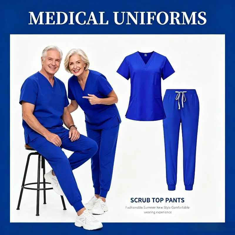 Frosted Doctor Nurse Laboratory Uniform Elastic Quick Drying Practical Work Set Hospital Health Examination Personnel Doctor
