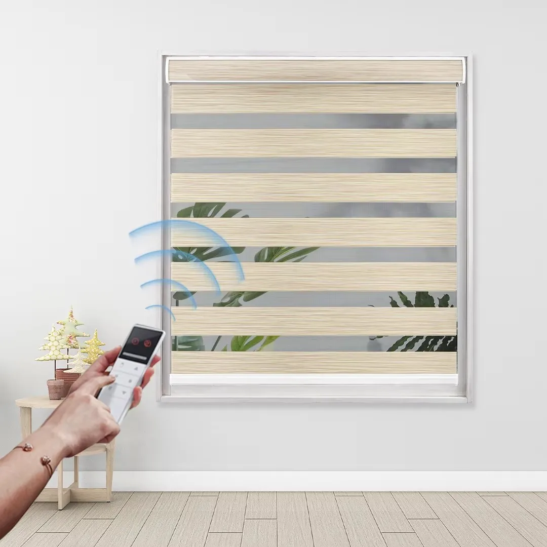 

STARDECO Customized Electric Zebra Blinds for Home Blackout Zebra Roller Blinds Day and Night Blinds for Home Decoration