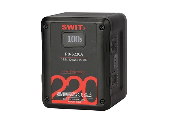 

SWIT PB-S220A 220Wh Multi-sockets Square Gold Mount Digital Battery For Cine-cameras, At least 200W, 16A Constant Load, 4× D-tap