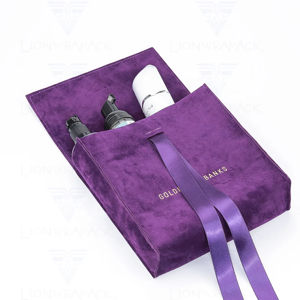 Wholesale gift perfume underwear Swimsuit packaging envelope pouch custom logo Luxury bow-knot cosmetic bag